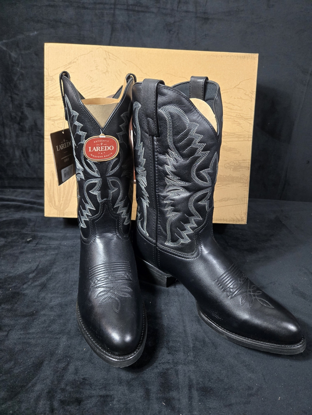 Laredo Men's Black Western Cowboy Boots